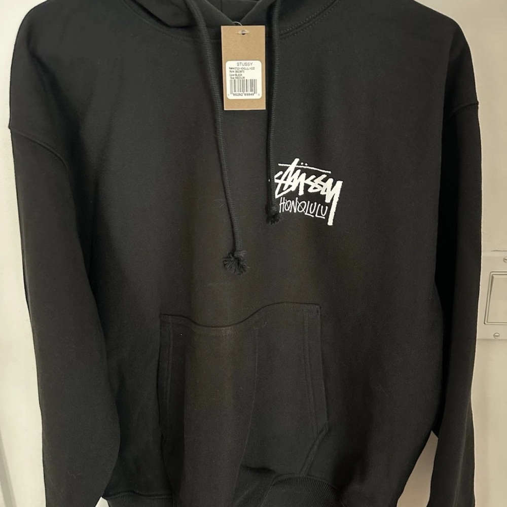 NWT STUSSY HONOLULU chapter black hoodie MEDIUM - RARE & UNISEX